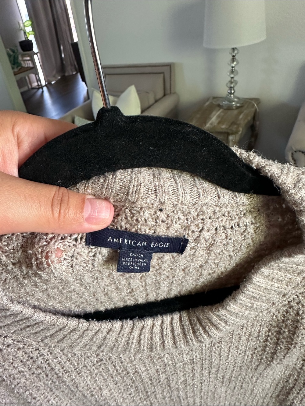 American Eagle Outfitters Beige Crew Neck Sweater - Picture 4 of 4